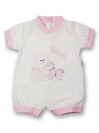 Romper hopla creamy white pony. Colour pink, size 0-1 month