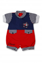 Striped summer cotton Romper. Colour red, size first days