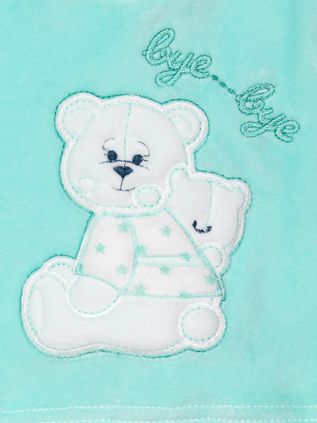 Baby outfit chenille bye bye. Colour green, size 1-3 months 2