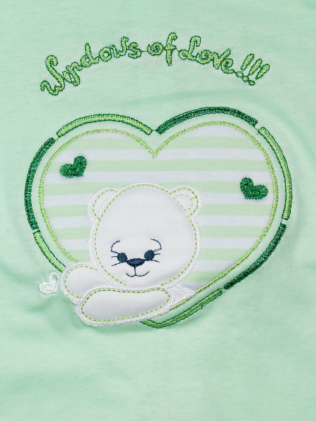 Baby footie windows of love!!!! cotton jersey. Colour pistacchio green, size 1-3 months 2