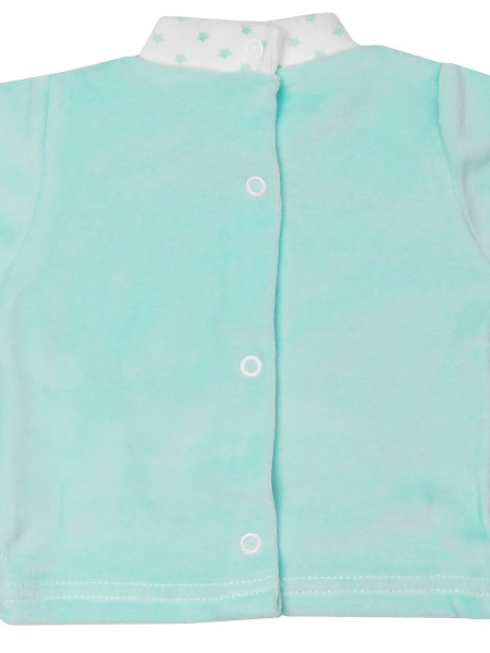 Baby outfit chenille bye bye. Colour green, size 1-3 months 3