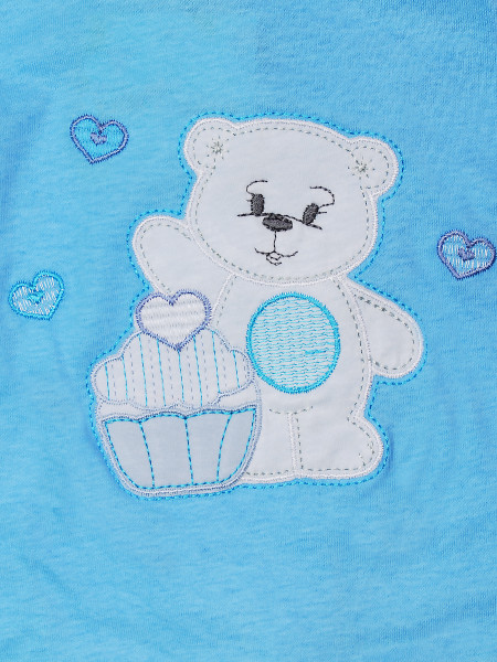 Baby footie cotton pastry. Colour turquoise, size 3-6 months 2