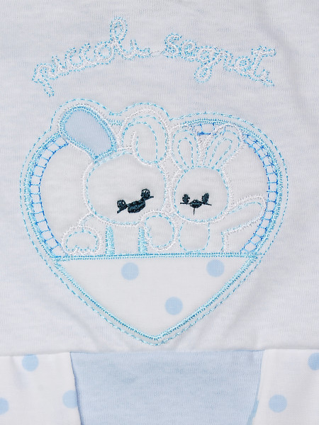 Baby footie cotton jersey little secrets. Colour light blue, size 1-3 months 2