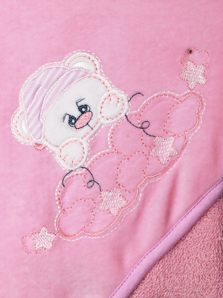 Triangle bathrobe sleep among clouds in terry towel. Colour pink, one size 2