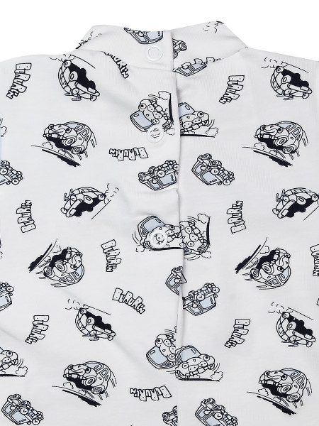 Cotton Romper for children model toy cars. Colour white, size 0-3 months 3