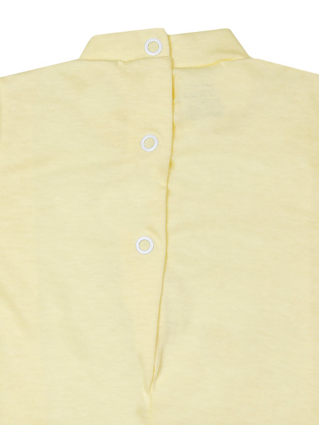 Baby footie cotton drink milk from the bottle. Colour yellow, size 0-1 month 3