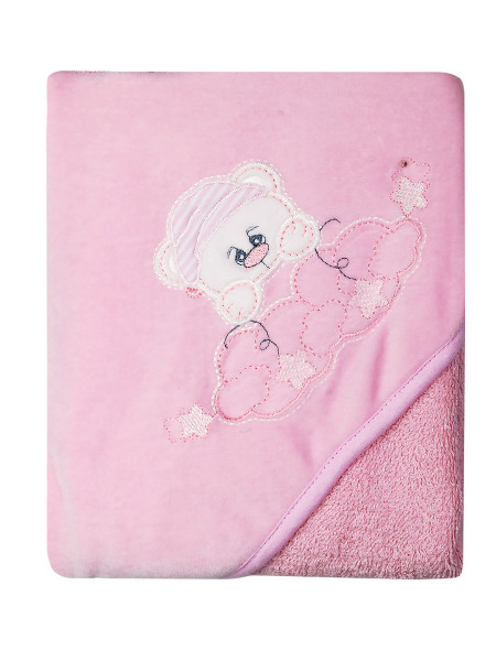 Triangle bathrobe sleep among clouds in terry towel. Colour pink, one size 3