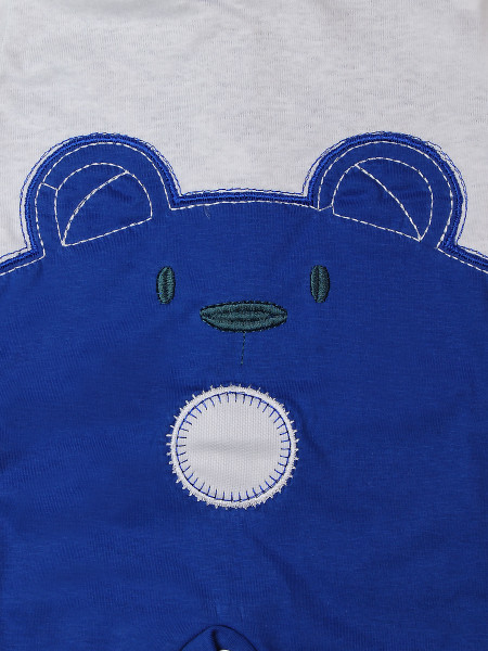 Baby footie Baby bear wow in cotton. Colour light blue, size 3-6 months 2
