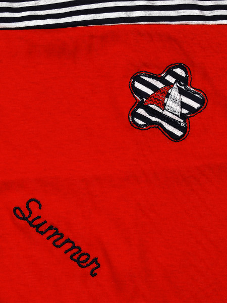 Romper newborn baby boat in a flower with stripes. Colour red, size 3-6 months 2