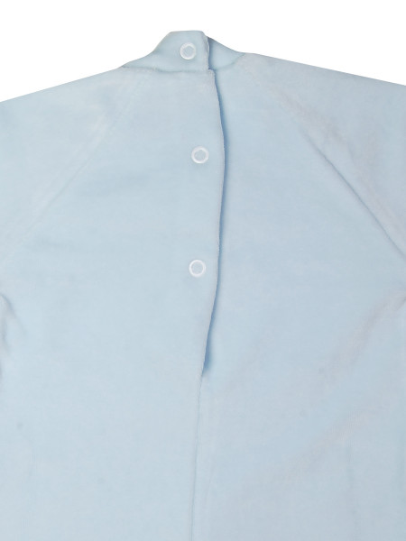 Baby footie in chenille baby bear. Colour light blue, size 0-1 month 3