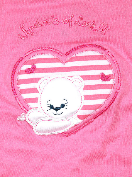 Baby footie windows of love!!!! cotton jersey. Colour coral pink, size 1-3 months 2