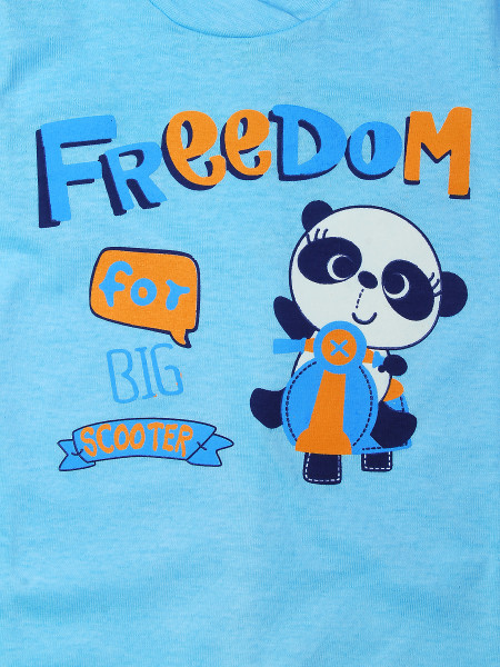 Baby footie baby freedom in cotton, color. Colour turquoise, size 0-3 months 2