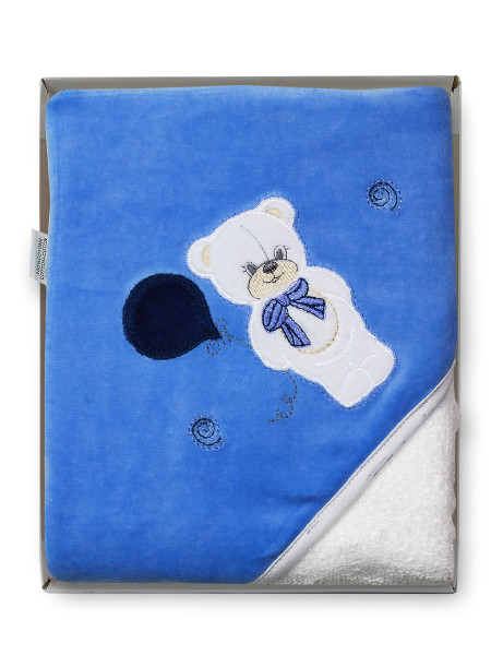 Baby bear triangle bathrobe with balloon. Colour light blue, one size 3