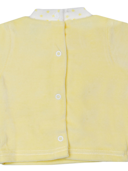 Baby outfit chenille bye bye. Colour yellow, size 1-3 months 3