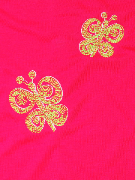 Romper newborn baby sleeveless butterflies, in cotton. Colour fuchsia, size 3-6 months 2