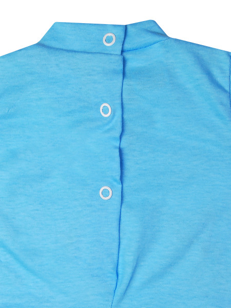 Baby footie cotton Teddy love. Colour turquoise, size 0-1 month 3