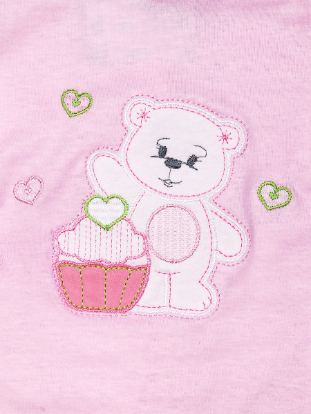 Baby footie cotton pastry. Colour pink, size 0-3 months 2