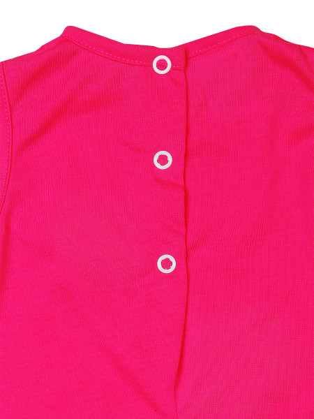 Romper newborn baby sleeveless butterflies, in cotton. Colour fuchsia, size 3-6 months 3