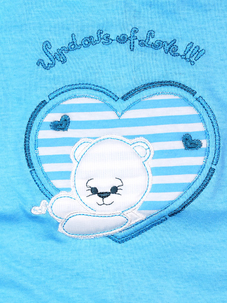 Baby footie windows of love!!!! cotton jersey. Colour turquoise, size 3-6 months 2