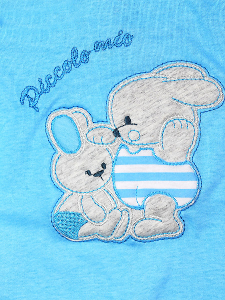 Cotton baby footie My little bunny rabbit. Colour turquoise, size 0-1 month 2
