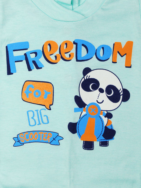 Baby footie baby freedom in cotton, color. Colour green, size 6-9 months 2