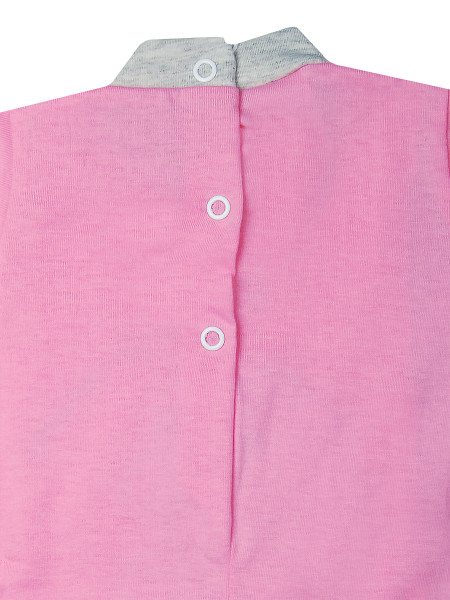 Cotton baby footie, milk makes milk grow. Colour coral pink, size first days 3
