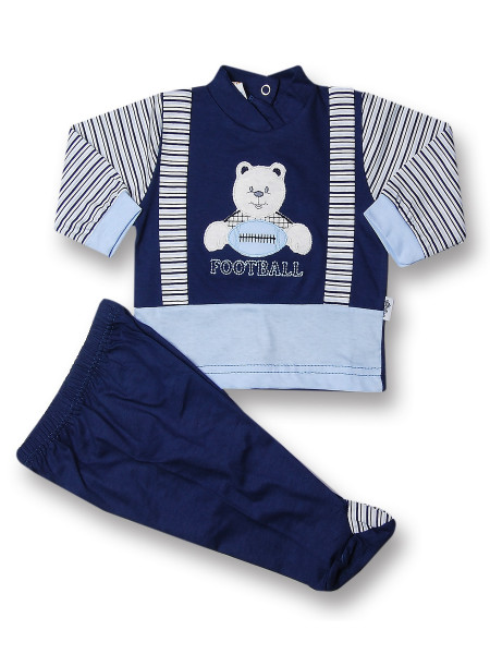 Baby outfit American football 100% cotton. Colour blue, size 0-3 months Blue Size 0-3 months