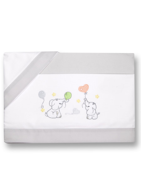 Next2me cradle sheet with elephants, in cotton. Colour grey, one size Grey One size