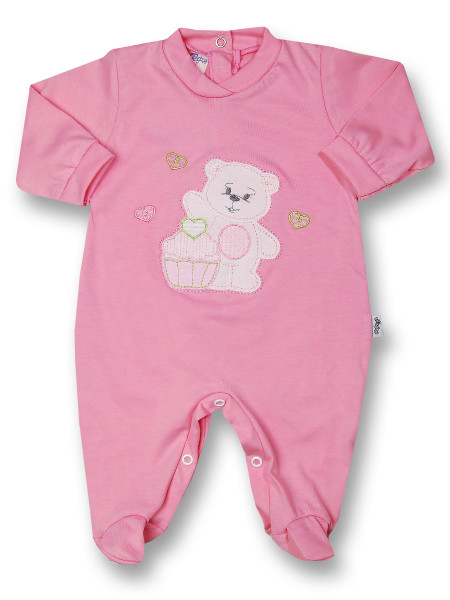 Baby footie cotton pastry. Colour fuchsia, size 3-6 months Fuchsia Size 3-6 months