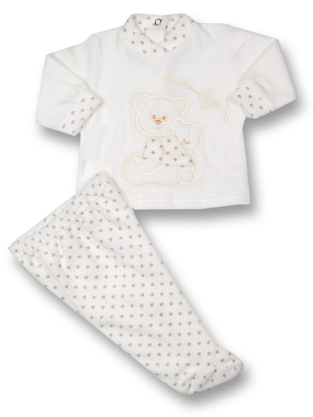 Baby outfit chenille bye bye. Colour creamy white, size 1-3 months Creamy white Size 1-3 months