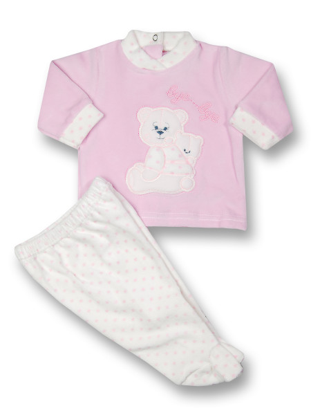Baby outfit chenille bye bye. Colour pink, size 0-1 month Pink Size 0-1 month