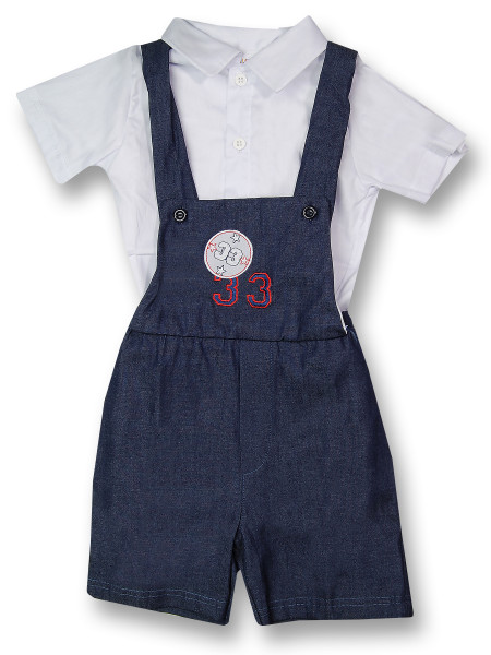 Baby outfit overalls & shirt 33. Colour blue, size 1-3 months Blue Size 1-3 months