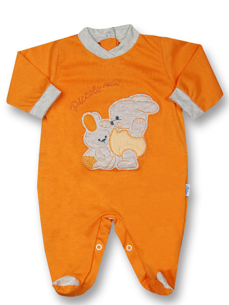 Cotton baby footie My little bunny rabbit. Colour orange, size 3-6 months Orange Size 3-6 months