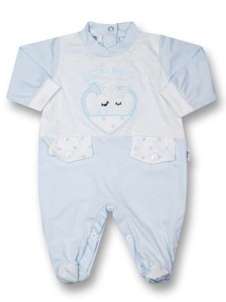 Baby footie cotton jersey little secrets. Colour light blue, size first days