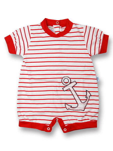 Newborn baby romper and 100% cotton stripes. Colour red, size 3-6 months Red Size 3-6 months