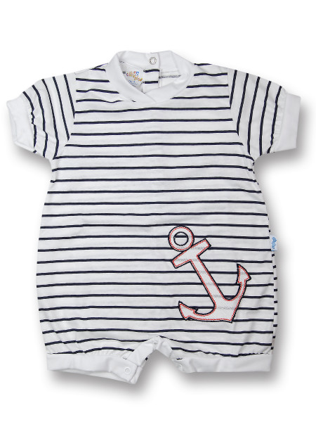 Newborn baby romper and 100% cotton stripes. Colour white, size 1-3 months White Size 1-3 months