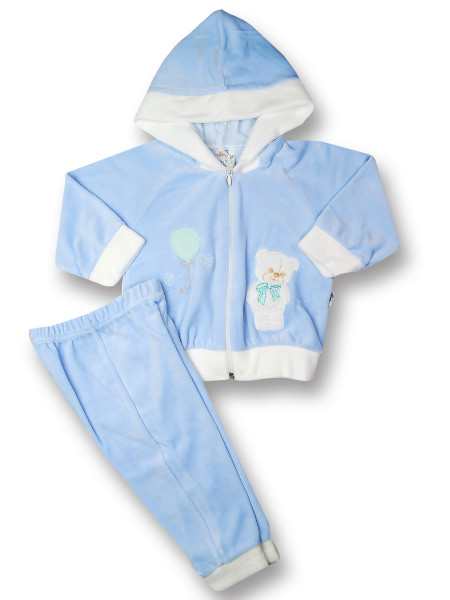 Outfit 2 pieces chenille bear balloon. Colour light blue, size 6-9 months Light blue Size 6-9 months