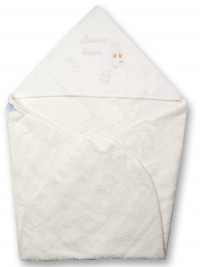Newborn baby triangle bathrobe sponge the caterpillar friend. Colour creamy white, one size