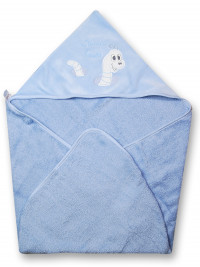 Newborn baby triangle bathrobe sponge the caterpillar friend. Colour light blue, one size