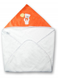 Baby bear triangle bathrobe with balloon. Colour orange, one size
