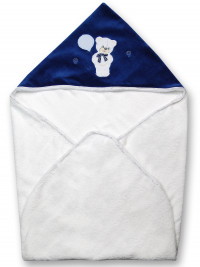 Baby bear triangle bathrobe with balloon. Colour blue, one size