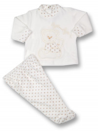 Baby outfit chenille bye bye. Colour creamy white, size 0-1 month