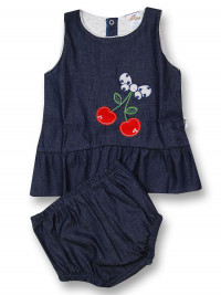 Dress with newborn cotton panties. Colour blue, size 1-3 months