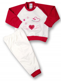 Baby outfit kitten love. Colour black cherry, size 3-6 months