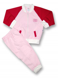 Sweatsuit 2 pieces in gauzed sweatshirt. Colour black cherry, size 6-9 months