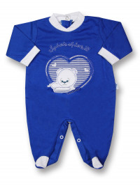 Baby footie windows of love!!!! cotton jersey. Colour light blue, size 1-3 months