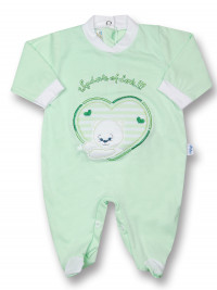 Baby footie windows of love!!!! cotton jersey. Colour pistacchio green, size 1-3 months