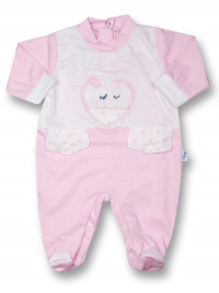 Baby footie cotton jersey little secrets. Colour pink, size 1-3 months