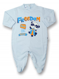 Baby footie baby freedom in cotton, color. Colour light blue, size 6-9 months