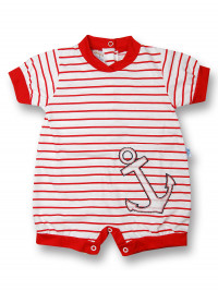 Newborn baby romper and 100% cotton stripes. Colour red, size 3-6 months
